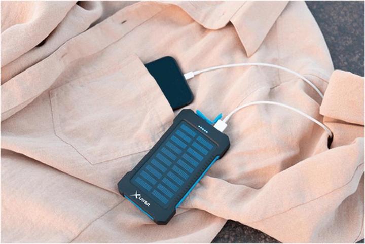 Actual product image Xlayer Powerbank PLUS Solar Black/Blue 8000mAh (8000 mAh, 5 W, 29.60 Wh)