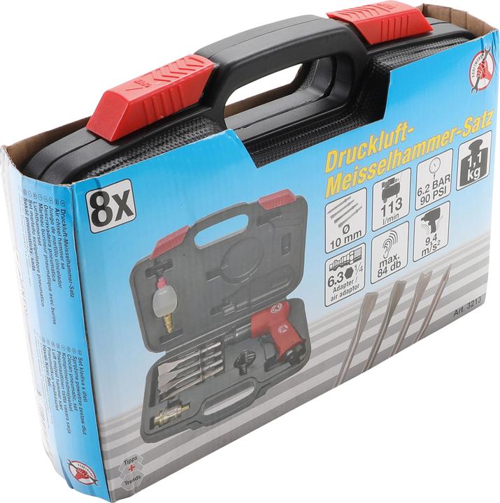 Actual product image BGS Air Hammer Chisel Set 8 pcs. (Rechargeable battery operated)