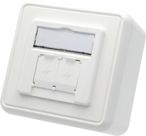 Produktbild Telegärtner Modul-Aufnahme AP 80x80 2-fach alpinweiss