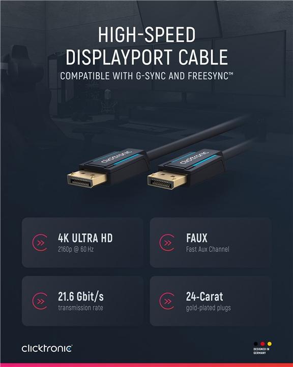 Produktbild clicktronic DisplayPort — DisplayPort (2 m, DisplayPort)