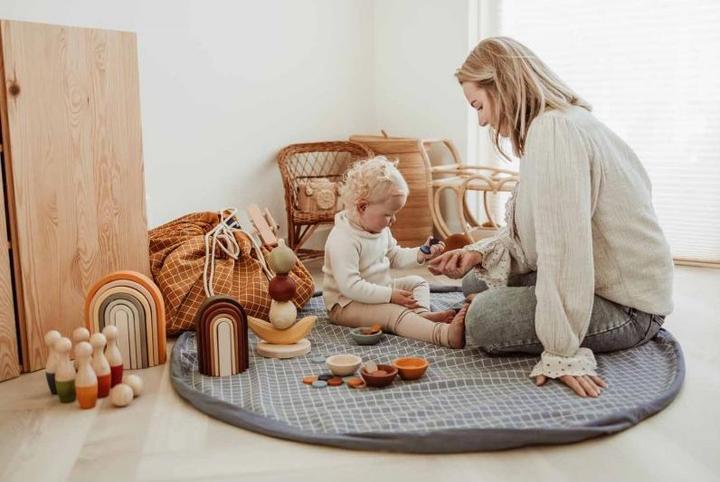 Produktbild play&go Print Organic grid blue