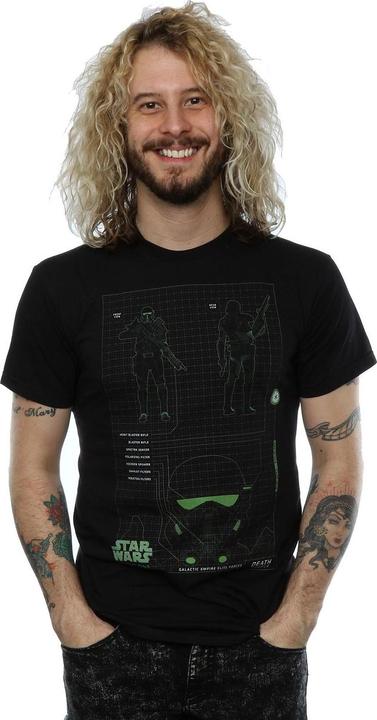 Actual product image Star Wars Mens Rogue One Death Trooper Schematic T-Shirt (XL)