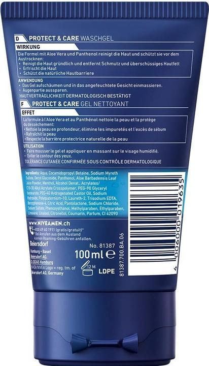 Produktbild NIVEA Men Protect & Care Erfrischendes Waschgel (Gel, 100 ml)