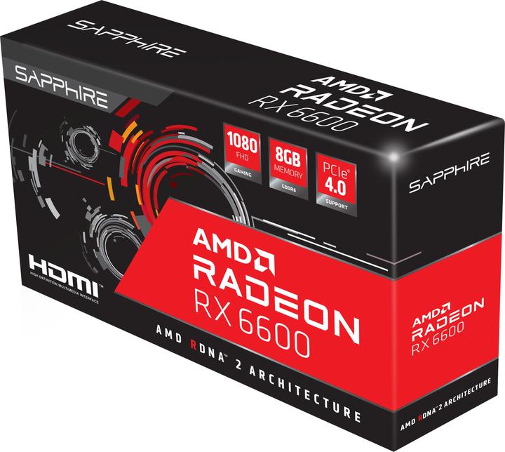Produktbild Sapphire Radeon RX6600 GDDR6 HDMI DP Lite (8 GB)