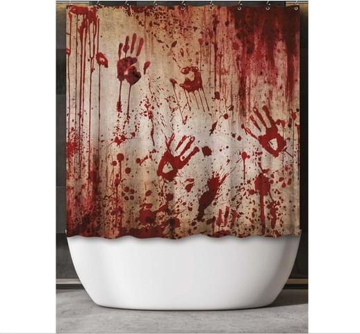 Actual product image Fiesta Shower curtain covered in blood