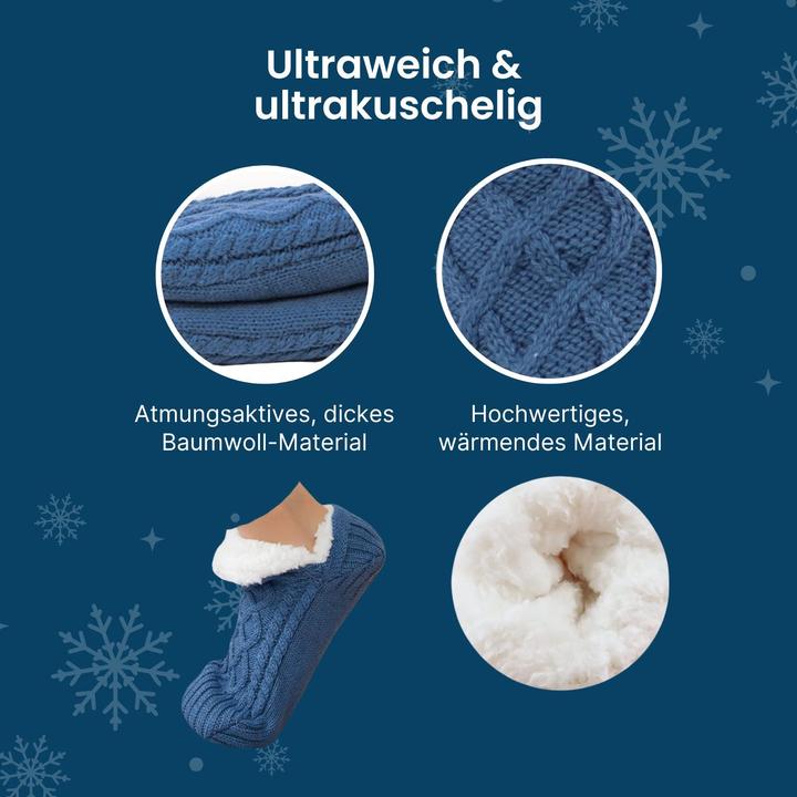 Produktbild Hermex Hausschuhe Gr. 43-46 Wintersocken Kuschelsocken Fuzzy-Socken Pantoffeln (43, 44, 45, 46)