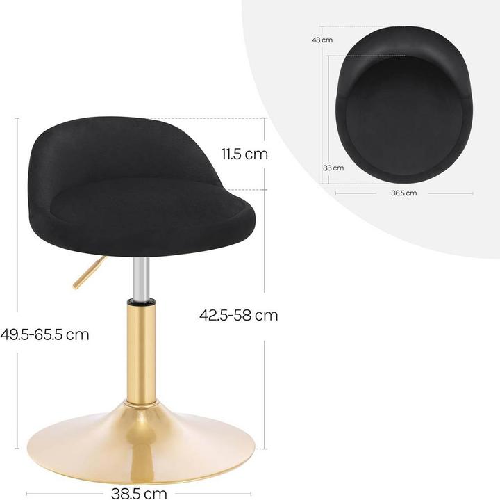 Actual product image Woltu Height-adjustable make-up stool