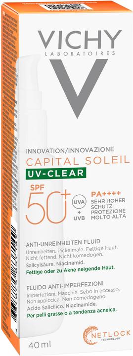 Actual product image Vichy Capital Soleil UV-Clear 40ml (Sun cream face, SPF 50+, 40 ml, 65 g)