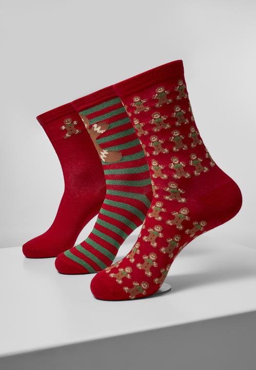 Produktbild Urban Classics Christmas Gingerbread Lurex Socks 3-Pack (3er Pack, 39 - 42)