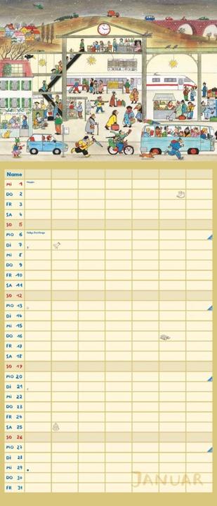 Produktbild Wimmlingen 2025 – Mega-Familienkalender mit 7 Spalten – Mit 2 Stundenplänen und Ferientabelle – (30 x 70 cm, Harter Einband, Deutsch)