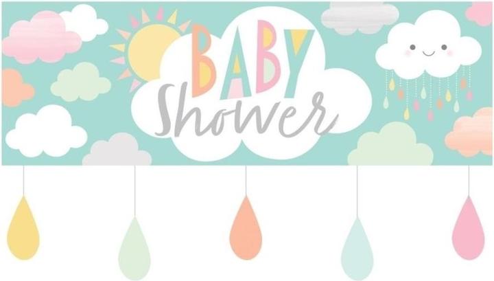 Actual product image Creative Party Sun & Clouds Baby Shower Banner