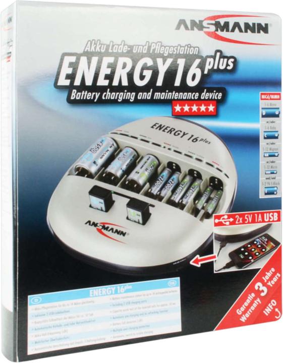 Image du produit Ansmann Énergie 16 Plus (1 pcs, C, D, AA, AAA, 9V Block, Chargeurs sans batterie)