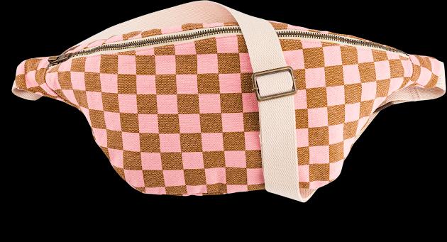 Produktbild Rose in April Bauchtasche Schachbrettmuster Karamell-Erdbeere