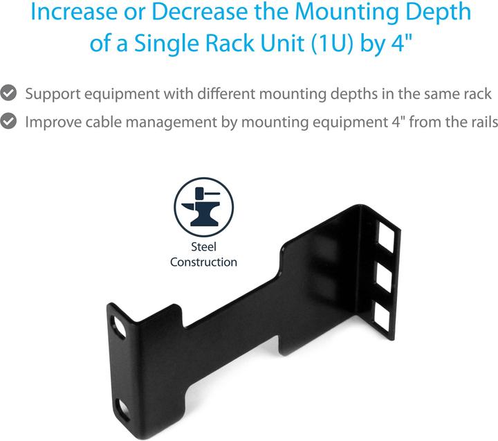 StarTech Adattatore Di Profondità Per Rack 4" - 1u