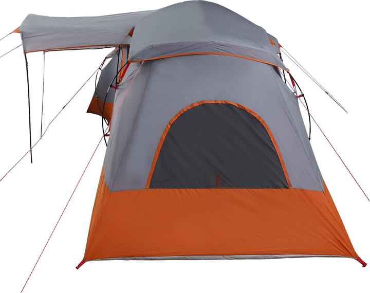 Immagine prodotto VidaXL Tenda familiare con finestre Dome grigia e arancione per 6 persone Impermeabile (Tenda a cupola, 6 persone)