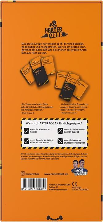 Immagine prodotto Simon & Jan Hard Tobacco ROAST, edizione Mobbing (Tedesco)
