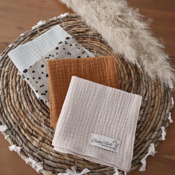 Immagine prodotto Baby-Nest Set di 4 panni in mussola di prima qualità Caramelo