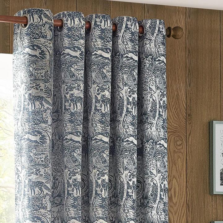 Actual product image Furn Winter Woods Chenille Animals Eyelet Curtains (168 x 229 cm)
