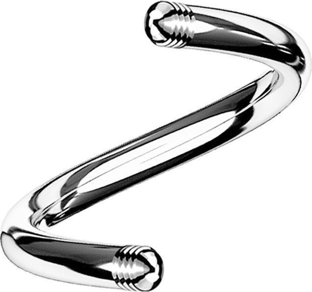 Actual product image Star Piercing Spiral rod silver (Surgical steel 316L)