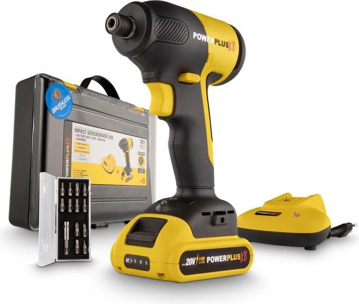 Actual product image Powerplus Impact wrench brushless 20V 160Nm - incl. battery 20V 2.0Ah and charger - 13 Acc. (Rechargeable battery operated)