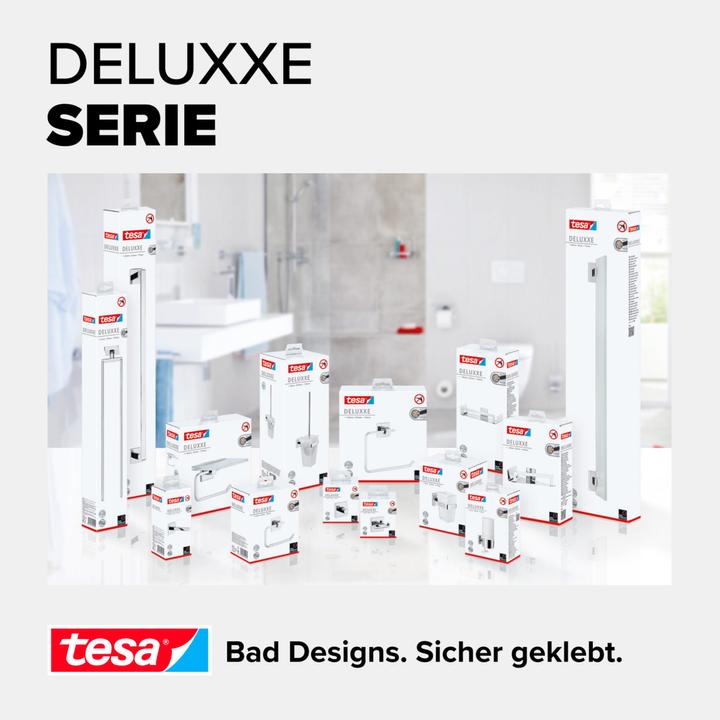 Produktbild tesa DELUXXE Toilettenrollenhalter mit Ablage inkl. Klebelösung ohne Bohren