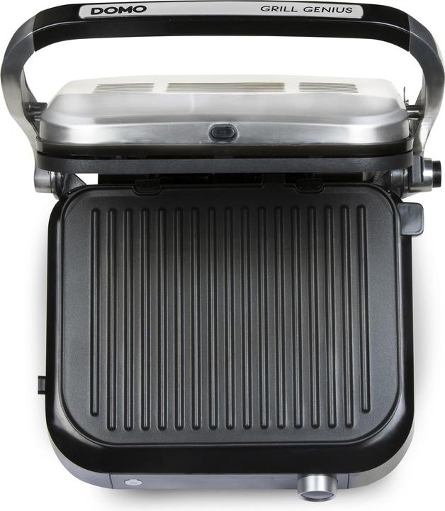 Immagine prodotto Domo Genius Grill elettrico a contatto Rivestimento antiaderente, con display Acciaio inox, nero (Spina UE)
