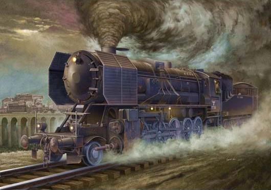 Actual product image Trumpeter War locomotive class 52 (BR-52) with rigid frame tender