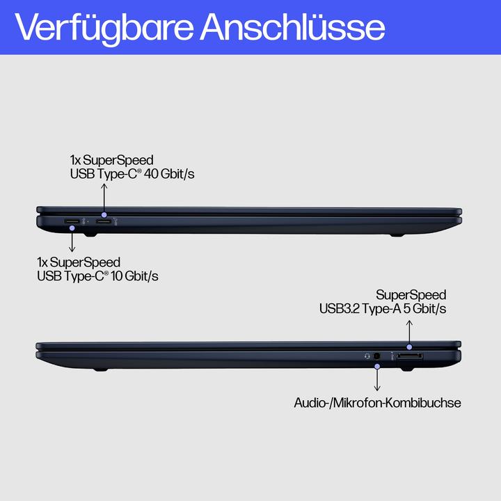 Actual product image HP EliteBook Ultra G1q (14", Snapdragon X Elite X1E-78-100, 16 GB, 1000 GB, DE)