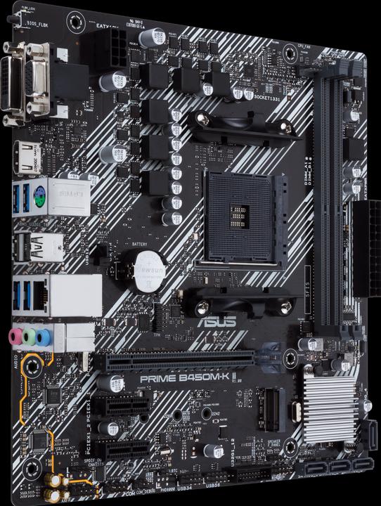 Productafbeelding ASUS PRIME B450M-K II, AMD B450 moederbord - Socket AM4 (AM4, AMD B450, mATX)