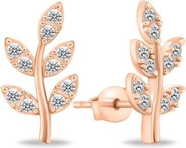 Produktbild Brilio Silver - Decent long rose gold earrings with zircons EA857R