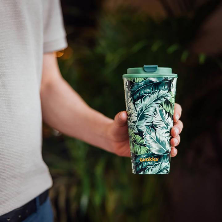 Immagine prodotto Quokka Vaso Cafe Doble Pared - Doppelwandiger Becher 450 ml (Dschungel) (0.45 l)