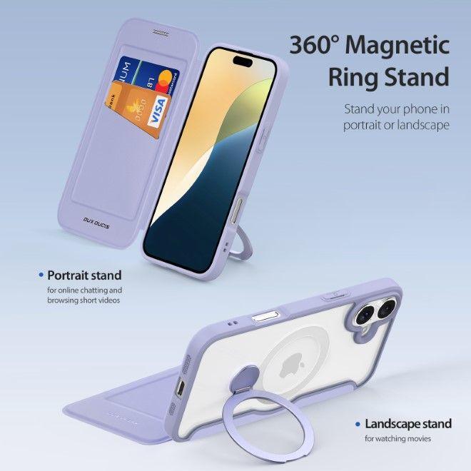Produktbild Dux Ducis Skin X Pro 360° Ring Stand Series Lederhülle (Apple iPhone 16)