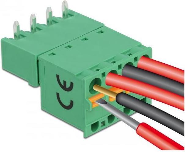 Actual product image Delock Terminal block set for board 4 pin 5.08 mm pitch horizontal