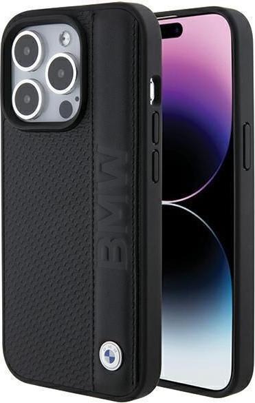 Produktbild BMW BMHCP15L22RDPK iPhone 15 Pro 6.1" czarny/black hardcase Leather Textured & Stripe (Apple iPhone 15 Pro)
