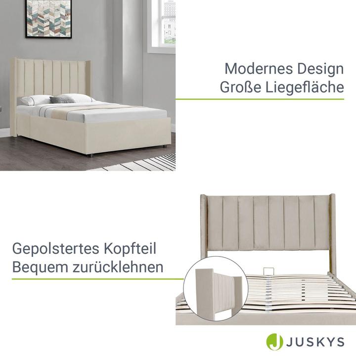 Actual product image Juskys Savona upholstered bed (140 x 200)