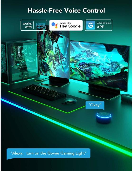 Actual product image Govee LED Stripe Neon Gaming Table (RGBIC, 300 cm, Indoor)