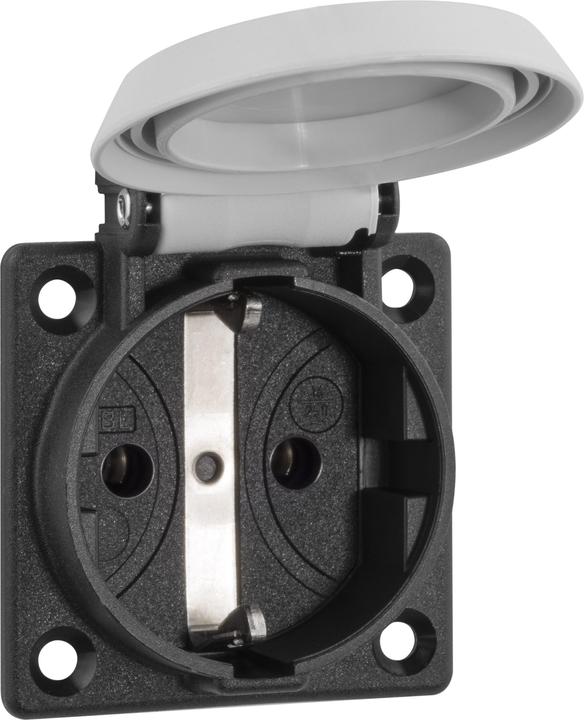 Actual product image ABL SCHUKO socket outlet, gray, IP54, with screw connection