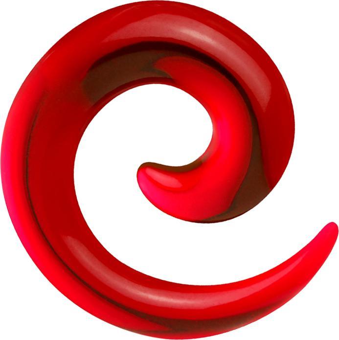 Actual product image Star Piercing Expanding spiral red transparent (Acrylic, without brass)
