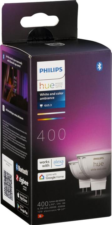 Image du produit Philips Hue White & Colour Ambiance (GU5.3, 6.30 W, 400 lm, 2 x, G)