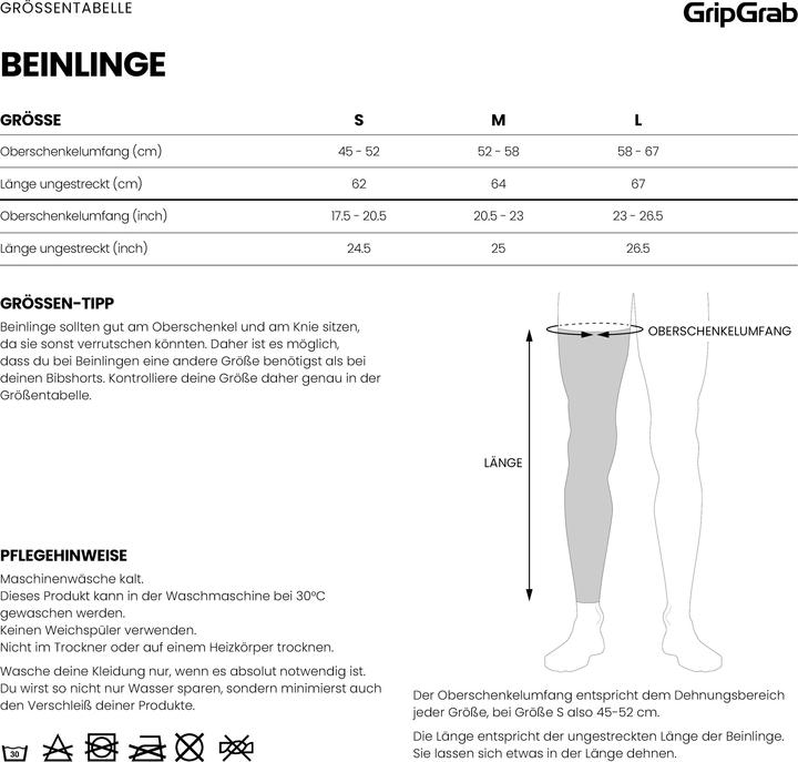 Nährwerte und Zutaten GripGrab Classic Leg Warmers (L)