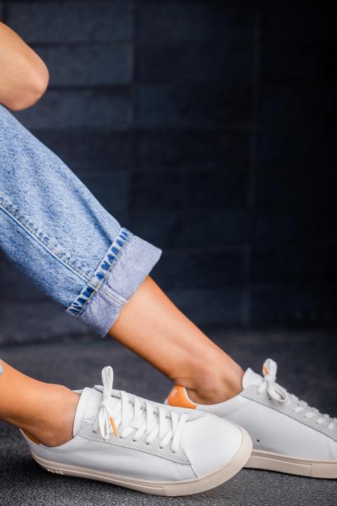 Actual product image Clae Bradley white leather tangerine (37)