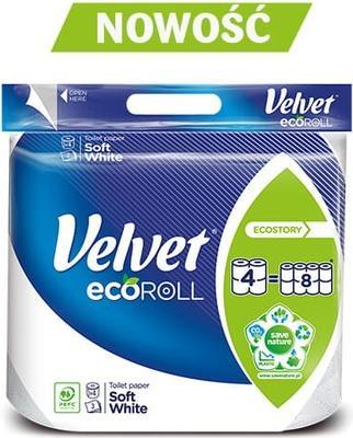 Image du produit Velvet Velours Ecoroll papier hygiénique blanc doux, 4 rouleaux (4 x)