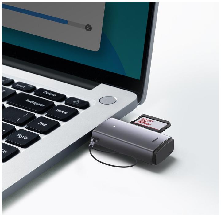 Image du produit Baseus Lite Series Lecteur de cartes USB-A vers SD/TF Gris (USB 3.0)
