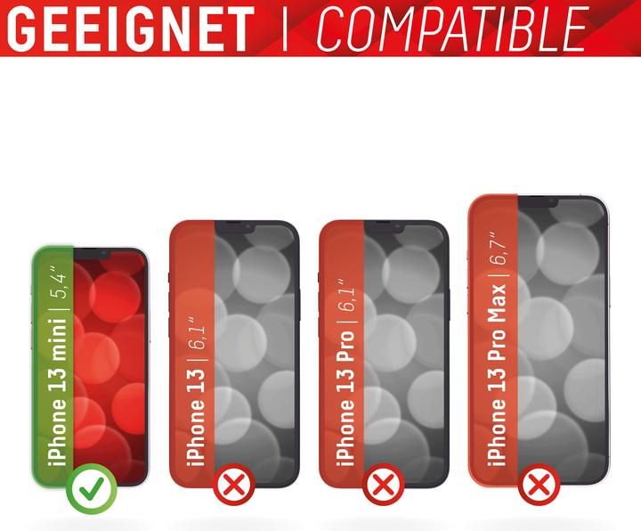 Actual product image Displex Real Glass, Full Cover Panzerglas (1 Piece, Apple iPhone 13 mini)