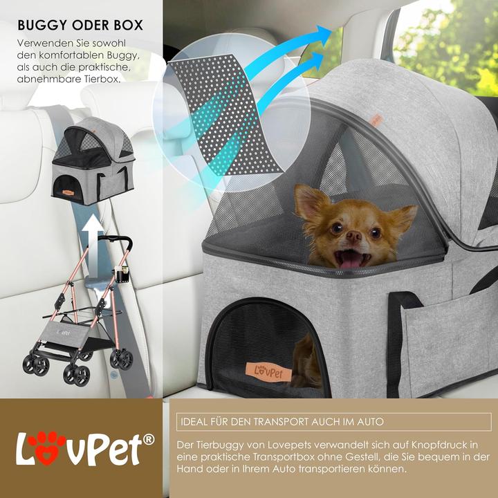 Produktbild Lovpet Hundebuggy (Katze, Hund, Abschliessbar, Atmungsaktiv)