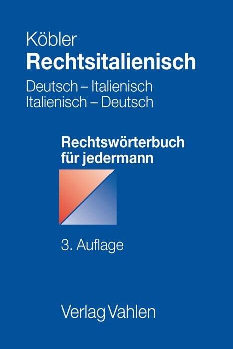 Produktbild Rechtsitalienisch (Deutsch, Italienisch, Gerhard Köbler, 2020)
