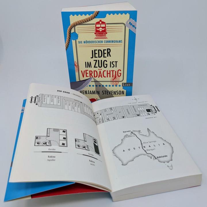 Produktbild Die mörderischen Cunninghams. Jeder im Zug ist verdächtig (Die mörderischen Cunninghams 2) (Deutsch, Stevenson, Benjamin, 2025)