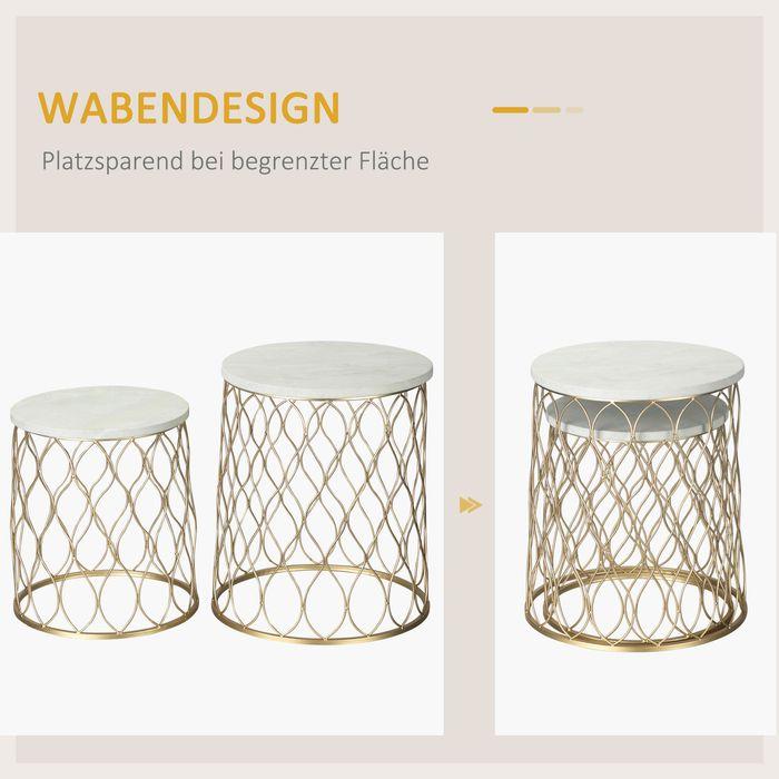 Produktbild Swisshandel24 2er-Set Gartentisch Beistelltische Couchtische Retro Drahtkorb Metallkorb Garten Satztisch Gartenmöb (41 x 46 cm)