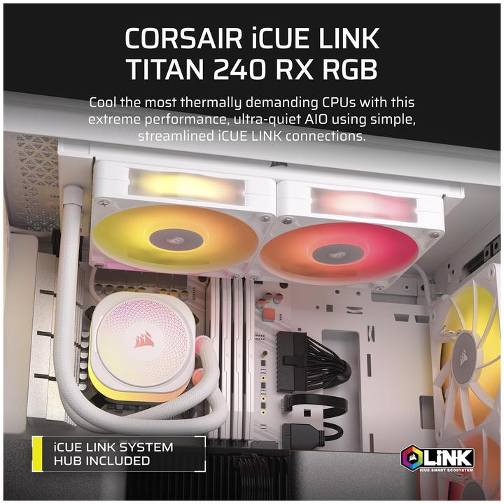 Actual product image Corsair iCUE LINK TITAN 240 RX RGB White