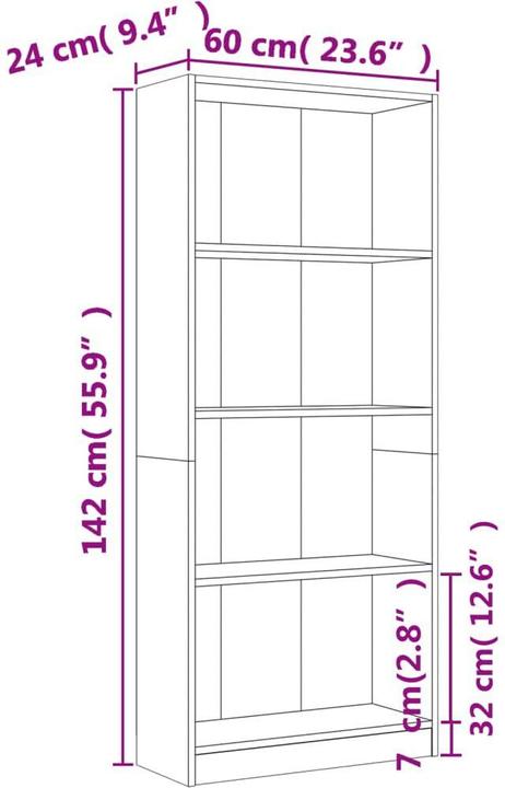 Produktbild VidaXL Borghild (60 x 24 x 142 cm)